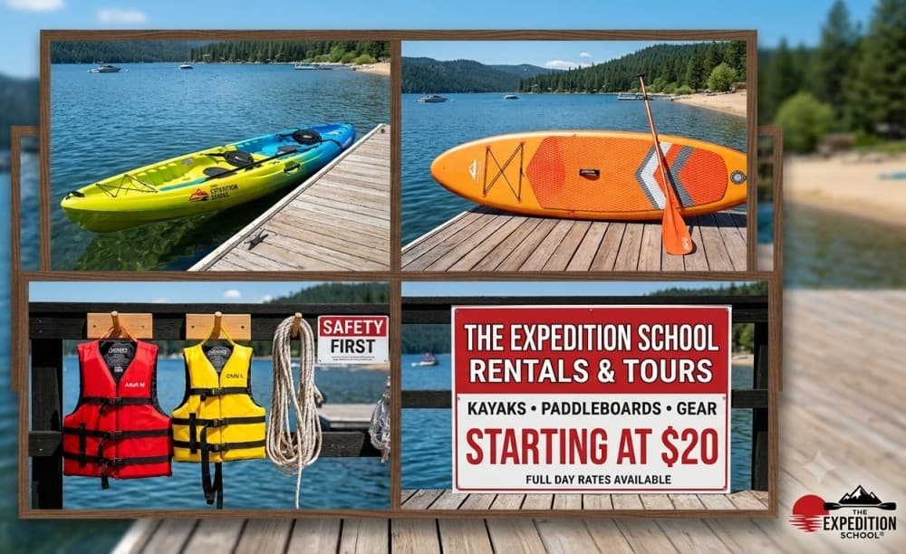 Premium expedition gear laid out